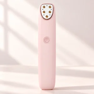 Multi-purpose facial and eye skincare rejuvenation instrument with RF warm therapy, EMS microcurrent, and red light phototherapy.