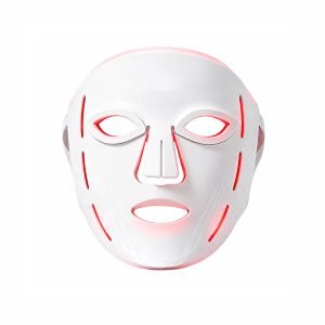 4‑color silicone LED light therapy facial mask, red blue photon therapy mask for anti‑acne anti‑aging home skin rejuvenation