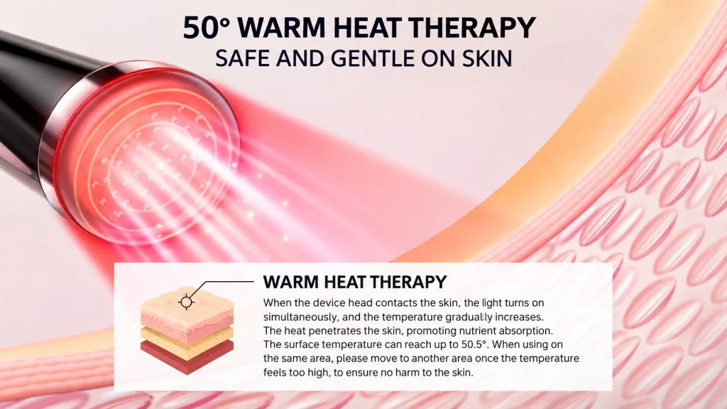 50° Warm Heat Therapy Red Light Facial Beauty Device