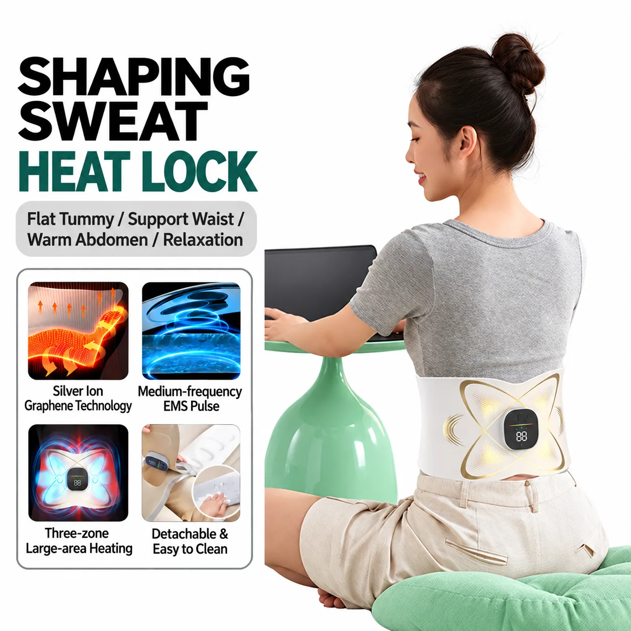 EMS shaping belt silver ion heat lock technology