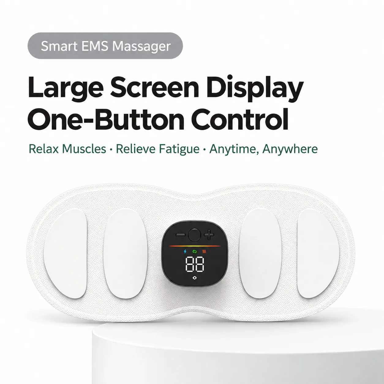 Smart EMS massager with large screen one button control