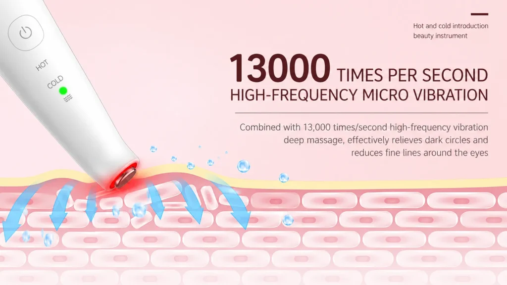 13000 times per second high-frequency micro vibration beauty device, deep skin massage, reduce dark circles and eye fine lines