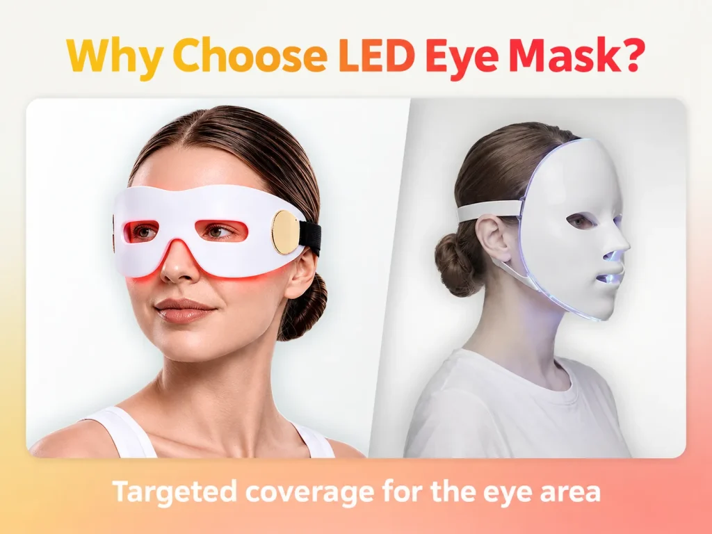 Why choose LED eye mask, targeted eye area coverage vs full face LED mask