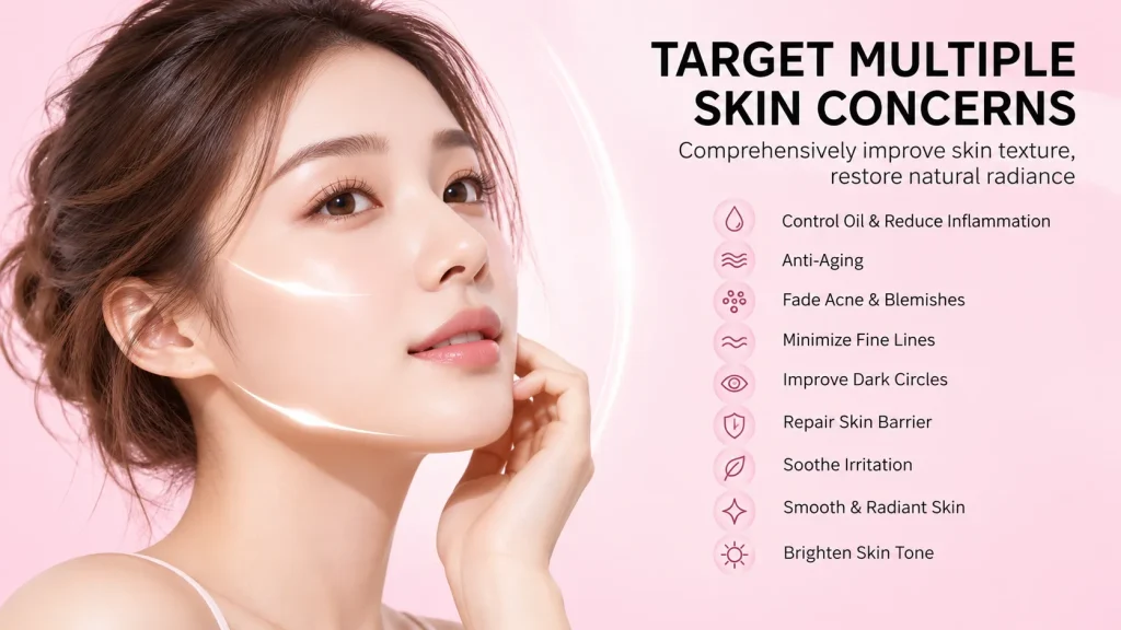 NW-01683 LED mask with near infrared light targets multiple skin issues, oil control, anti aging, fade blemishes, repair barrier, brighten skin tone