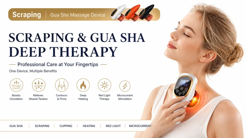 NUOMEIWEI NW-183 Gua Sha massage device, scraping & gua sha deep therapy, boosts circulation, relieves tension, heating red light microcurrent
