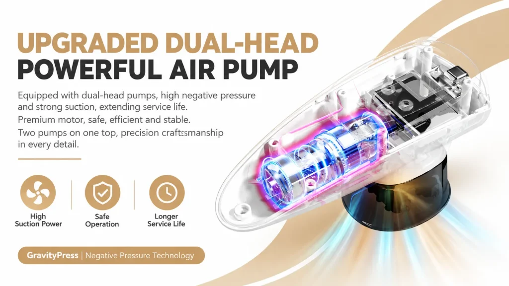 NUOMEIWEI NW-183 electric cupping scraper upgraded dual-head air pump, high negative pressure strong suction, long service life