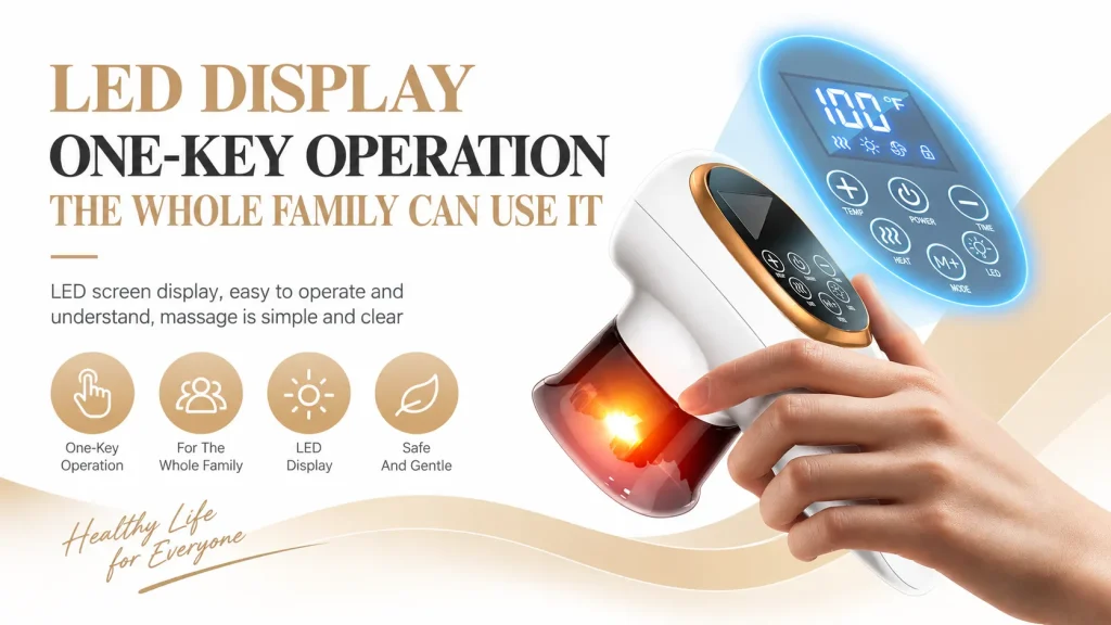 NUOMEIWEI NW-183 gua sha massager with LED digital display and one-key simple operation for whole family home massage