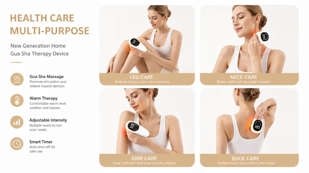 NUOMEIWEI NW-183 home gua sha therapy device multi-purpose for leg, neck, arm and back care