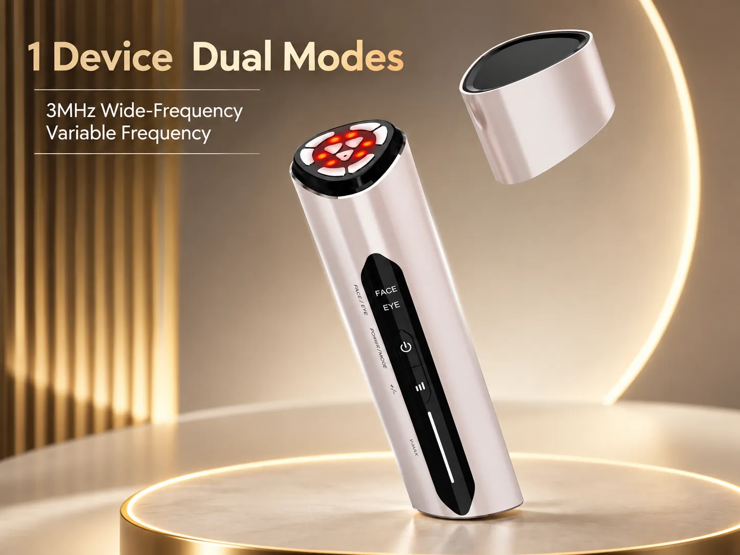 PLUS Flagship beauty device featuring 1 device with dual modes and 3MHz wide-frequency variable technology.